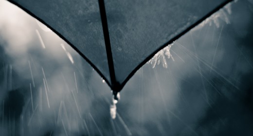 Hiding from rain