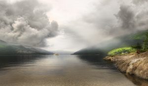 Scotland - Loch Lomond with a streak of light